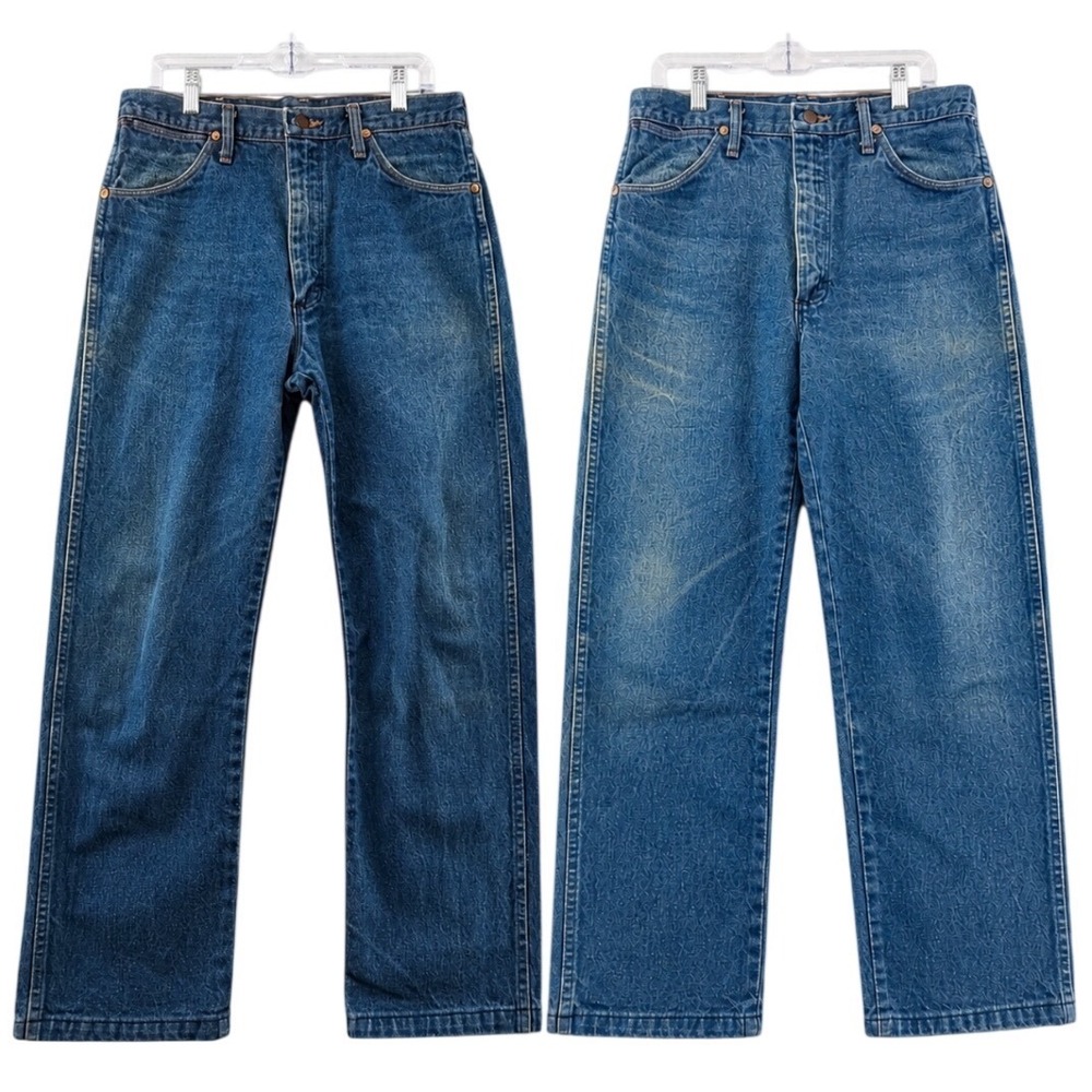 Wrangler Straight Leg Jeans Mens 32x27.5 Blue Medium Wash USA Vintage Set of 2